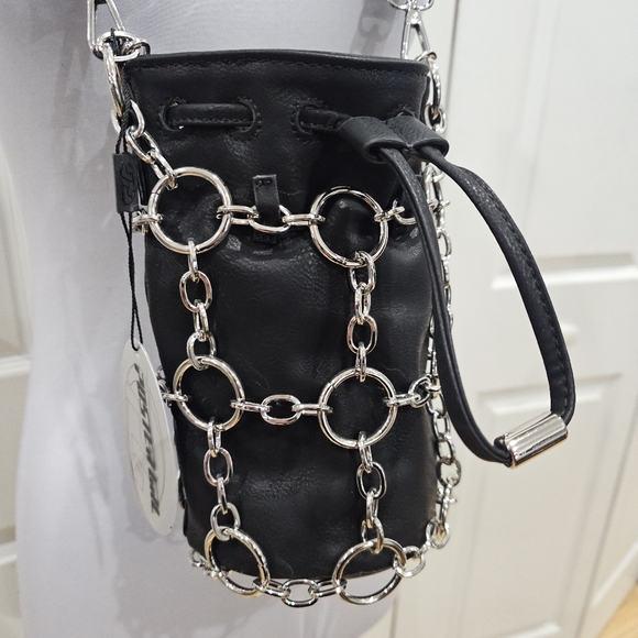 Dolls Kill Poster Grl Check Yourself Bucket Black O Ring Bag Crossbody Purse - Picture 12 of 14